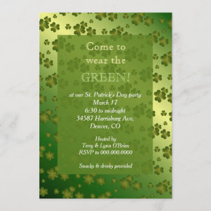 Elegant Shiny Shamrock St patricks day Party Inbjudningar