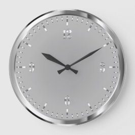 Elegant Shiny Silver Acrylic Wall Clock Stor Klocka