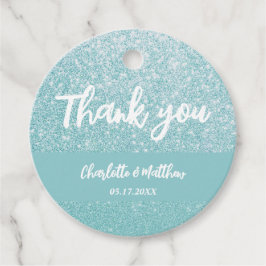 Elegant Shiny Turcos Glitter Wedding Favor Märkre Gåvor Etiketter