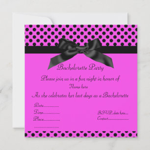 ELEGANT SHOCK ROSA BLACK BOW BACHELORETTE INBJUDAN
