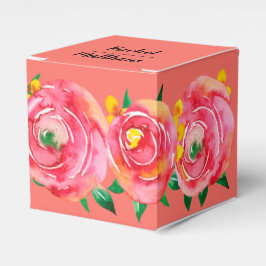 Elegant Shock rosa Blommigt vattenfärg på Livskorg Presentaskar