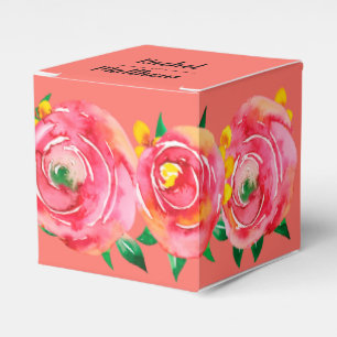 Elegant Shock rosa Blommigt vattenfärg på Livskorg Presentaskar