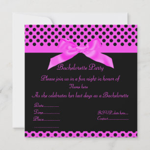 ELEGANT SHOCK ROSA DOTTE BACHELORETTE INBJUDAN