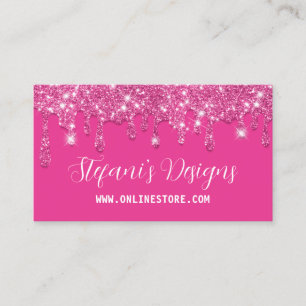 Elegant Shock rosa Faux glitter Drives Online Stor Visitkort