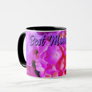 Elegant shock rosa fuchsia rosa lila blommor mugg