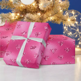 Elegant Shock rosa Glitter diamanter Mönster Presentpapper