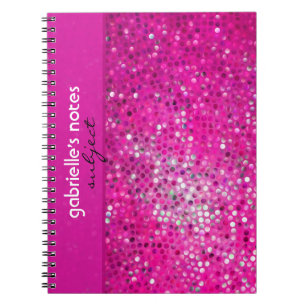 Elegant Shock rosa Glitter Mönster Anteckningsbok