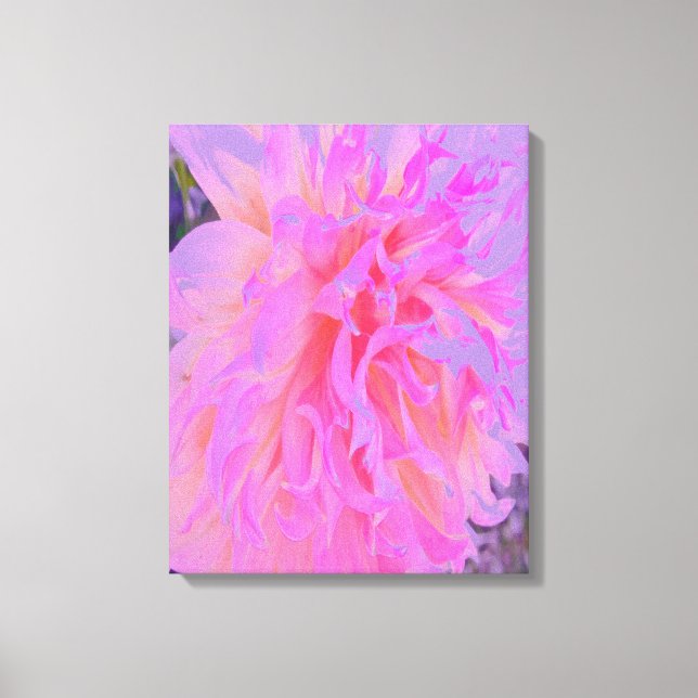 Elegant Shock rosa och Magenta Decorative Dahlia Canvastryck (Framsida)
