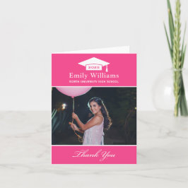 Elegant Shock rosa Personlig Studenten Photo Tack Kort