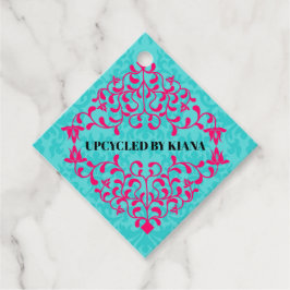 Elegant Shock rosa Swirls blommar ut fästfavoritta Gåvor Etiketter