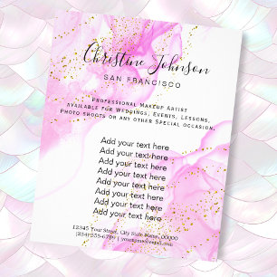 elegant shock rosa vattenfärgsfaux glitter flygblad