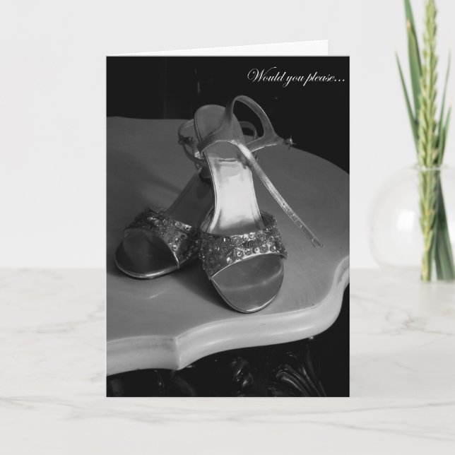 Elegant Shoes Maid of honor Greeting Card Inbjudan (Framsida)