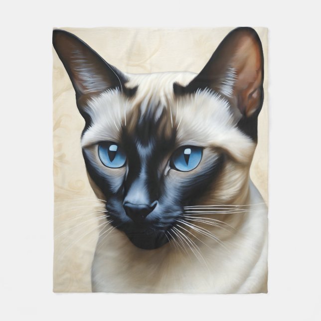 Elegant Siamese Cat Fleecefilt (Framsidan)