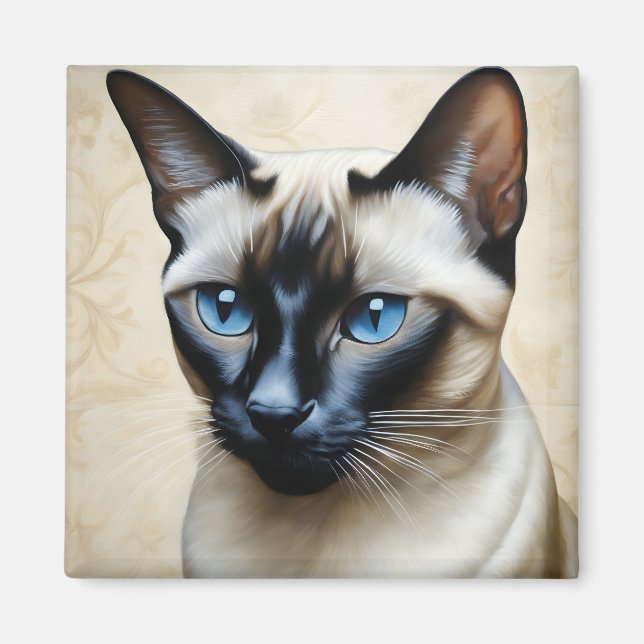 Elegant Siamese Cat Magnet (Framsidan)