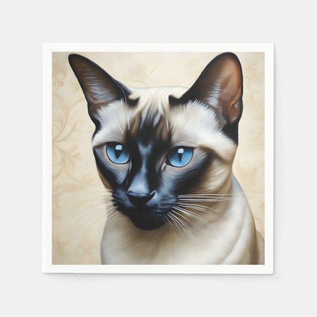 Elegant Siamese Cat Pappersservett (Framsidan)