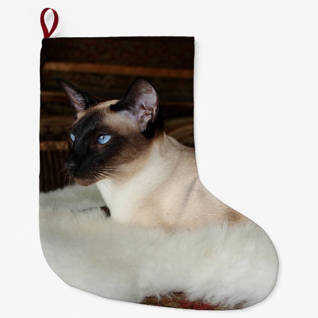 Elegant Siamese katt Stor Julstrumpa (Framsidan)