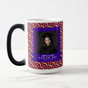Elegant sicksackad tryck foto kvarvarande magisk mugg