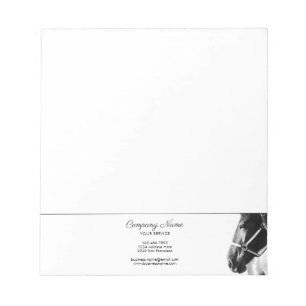 Elegant Side Horse Head BW Personlig Business Anteckningsblock