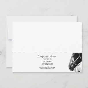 Elegant Side Horse Head BW Personlig Stationery Anteckningskort