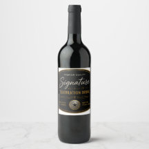 Elegant signatur firande drycksetikett