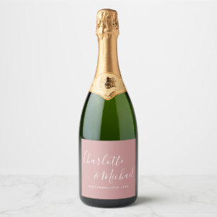 Elegant signatur skrift dammig rosa bröllop