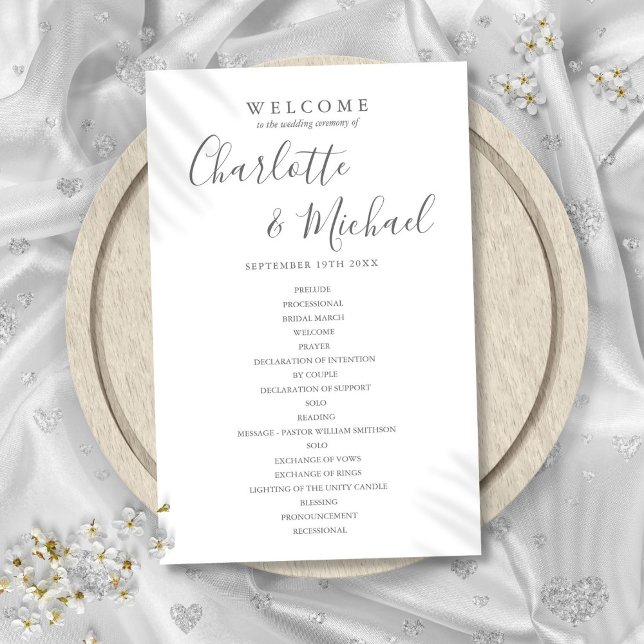 Elegant signatur skript bröllopsprogram (Elegant Signature Script Wedding Program)