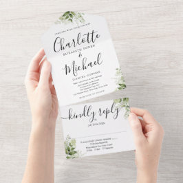 Elegant signatur skript grönska blad bröllop