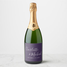 Elegant signatur skrivstil lila bröllop
