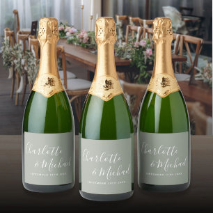 Elegant signaturskript Sage Green bröllop