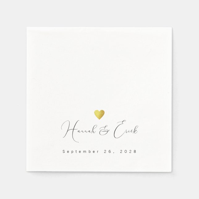 Elegant Signed Bröllop Pappersservett (Framsidan)