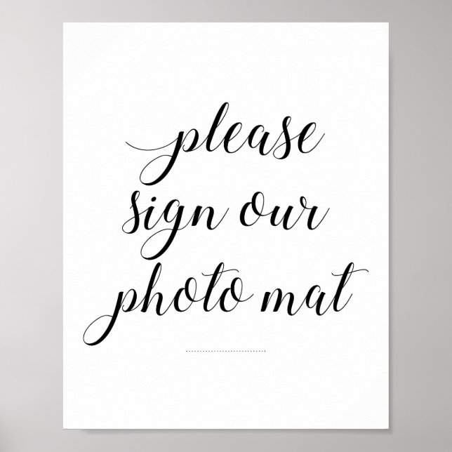 Elegant signerar vårt fotopatecken i Bröllop Poster (Framsidan)
