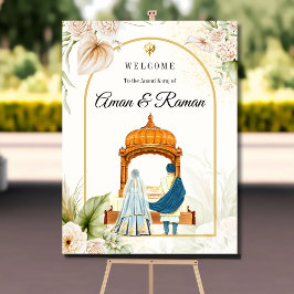 Elegant Sikh bröllop välkomstskylt Poster