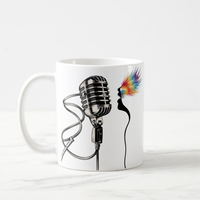 Elegant Silhouette Singer Kaffemugg (Vänster)