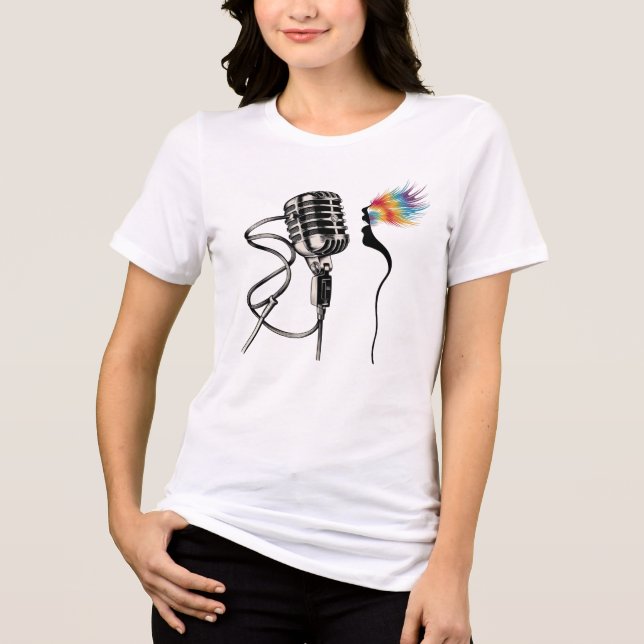 Elegant Silhouette Singer T Shirt (Framsida)