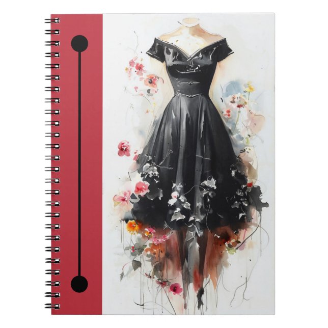 Elegant Silhouette Sketch Journal Anteckningsbok (Framsidan)