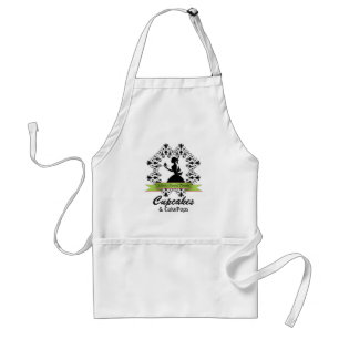 Elegant Silhouette Woman Bakery Business Apron Förkläde