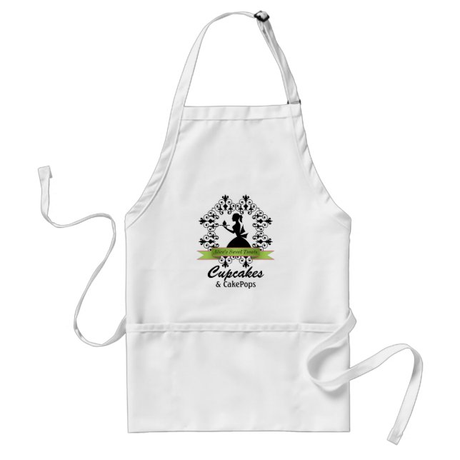 Elegant Silhouette Woman Bakery Business Apron Förkläde (Framsidan)