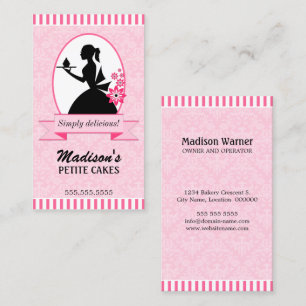 Elegant Silhouettemuffindam Visitkort