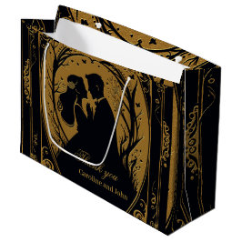 Elegant silhuett av en brud och en dagg