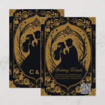 Elegant silhuett av en brud och en dagg