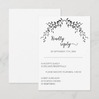 Elegant silhuett av löv OSA kort