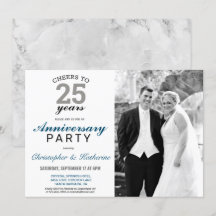 Elegant silver 25-årsjubileum för bröllop