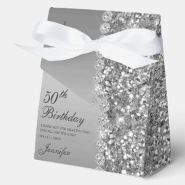 Elegant silver 50-årsdag Tack Presentaskar