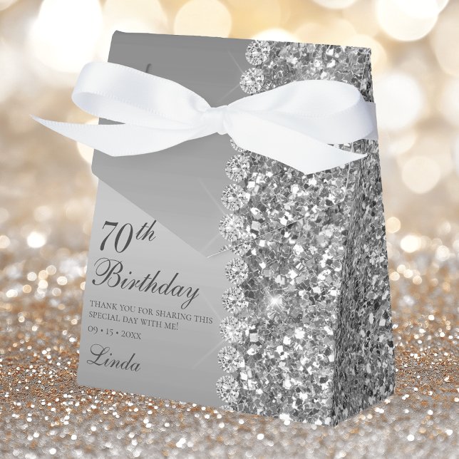 Elegant Silver 70-årsfirande Tack Presentaskar (Skapare uppladdad)