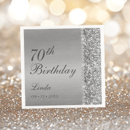 Elegant Silver 70:e födelsedagen Pappersservett