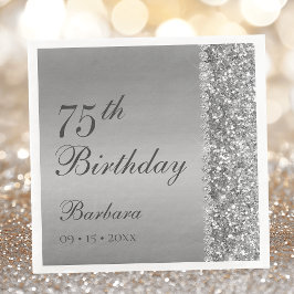 Elegant Silver 75-årsdag Pappersservett