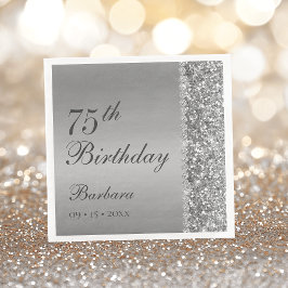 Elegant Silver 75-årsdag Pappersservett