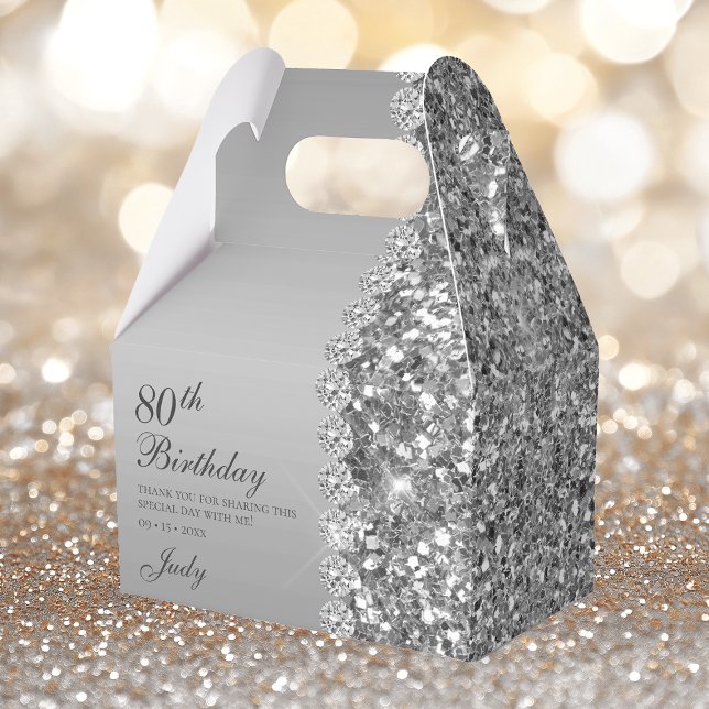 Elegant Silver 80-årsfirande Presentaskar (Skapare uppladdad)