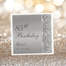 Elegant Silver 85:e Födelsedagsfesten Pappersservett