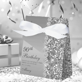 Elegant Silver 90:e födelsedag Presentaskar